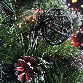 SADA VÁNOČNÍCH KOULÍ BLACK 6KS KL-21X25, Tutumi