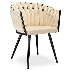 Sametová pletená židle ASTON VELVET béžová