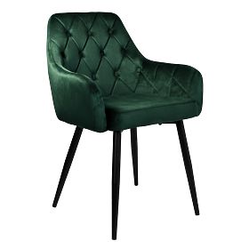 Sametová židle ATLANTA VELVET tmavě zelená