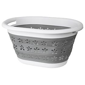 Skládací oválná mísa 50 x 37 cm bílo-šedá OVAL COMPACT 25L