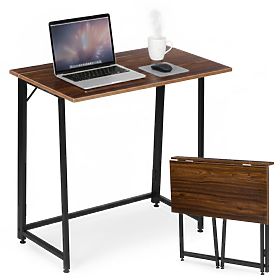 Skládací počítačový stůl 80x45 cm stolek pod notebook loft tmavý ořech ModernHome