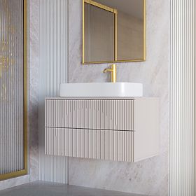 Skříňka pod umyvadlo Arcano 80 cm, drážkovaná, kašmír