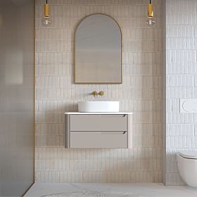 Skříňka pod umyvadlo na desku Zora, zaoblená, bílá/hnědošedá