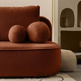 Sofa s funkcí spaní a úložným prostorem Bella měděná, boucle