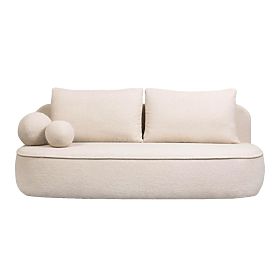 Sofa s funkcí spaní a úložným prostorem Bella světle béžová, boucle