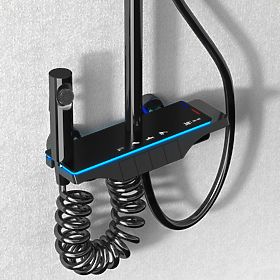 Sprchová sada REA Savio s LED displejem Černá