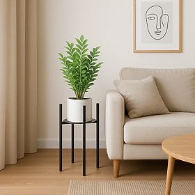 Stojan na květiny loftový Torre 60 cm černý