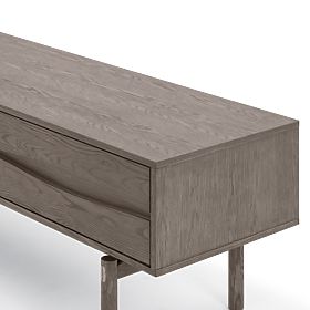 TV skříňka Quadri se zásuvkami, masivní dubové dřevo, dýha, espresso hnědá