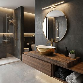 Umyvadlo na desku Rea Sofia Gold / White