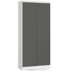 UZAVŘENÁ KNIHOVNA R80 2D 8P CLP BÍLÁ / ŠEDÁ