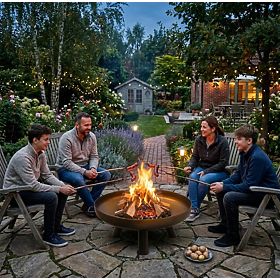 Velké pevné litinové zahradní ohniště 60 cm ideální na táborák