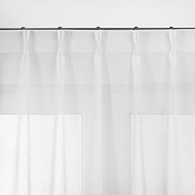Záclona KRESZ bílá barva klasický styl flex flex 5,5 cm s dvojitým záhybem drcený voál 140x270