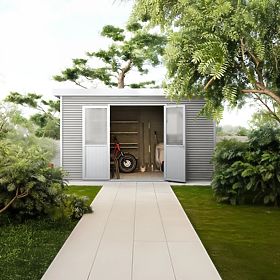 Zahradní domek Ardena 4x3 m 12 m², tmavě šedý, kompozitní dřevo, hliník, snadná montáž