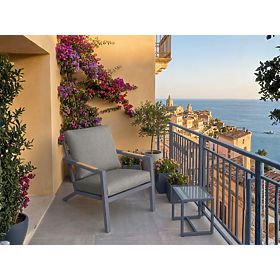 Zahradní hliníkové křeslo MISTERIOSO pohodlné sedadlo