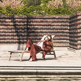 Zahradní lehátko Shelly nastavitelné, hliníkové, béžové