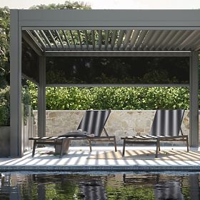 Zahradní lehátko Shelly nastavitelné, hliníkové, grafitové