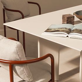 Zahradní set Amarello, stůl 220 cm + 6 židlí, hliníkový, světle béžový/bordově hnědý