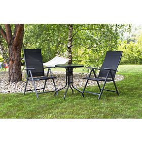 Zahradní stolek 60cm tvrzené sklo stůl na zahradu terasu balkon