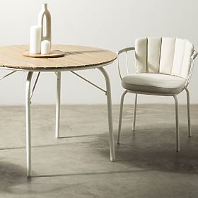 Zahradní stůl Fioli kulatý 100 cm, akátové dřevo FSC, bílý