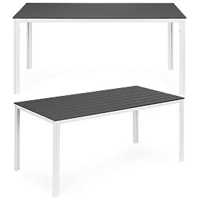 Zahradní stůl pro 6 osob 156x78 cm polywood nábytek na terasu šedý bílý MultiGarden