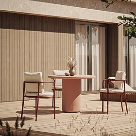 Zahradní stůl Vibonis 100 cm, kulatý, cementový, terakota