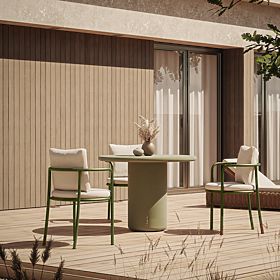 Zahradní stůl Vibonis 100 cm, kulatý, cementový, zelený