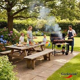 Zahradní uhlový gril 2 rošty popelník BAREL WOOD