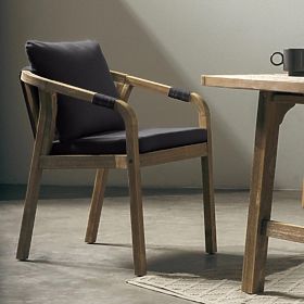 Zahradní židle Castello s výpletem, akáciové dřevo FSC, teakový vzhled, tmavě šedá