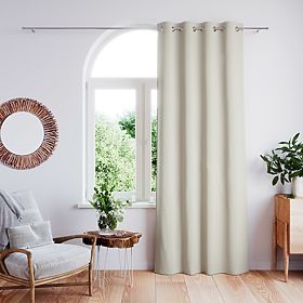 Závěs CLEAR barva cappuccino tištěný motiv boho styl klasický stříbrné kovové průchodky
