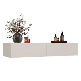 Závěsný Kosmetický Toaletní Stolek MIKA 110 cm 2 Zásuvky do Ložnice KAŠMÍR Béžová