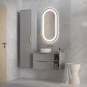 Zrcadlo s LED osvětlením Mattia, 100x50 cm, oválné, stříbrné, Anti-Fog